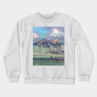 Montana Mountains Train by Gustav Krollman Crewneck Sweatshirt